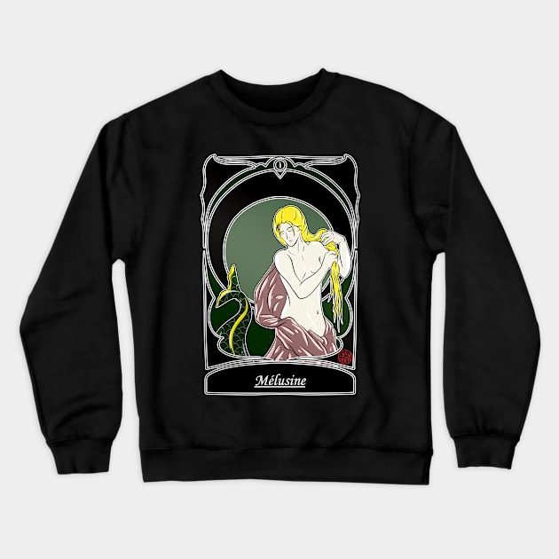 Melusine - folklore Poitou Alsace Bourgogne Crewneck Sweatshirt by Ukiyograph